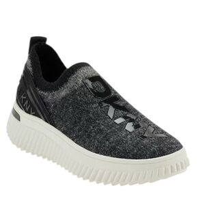DKNY Women’s Leighton Black & Grey Slip-On Sneakers Size 8.5